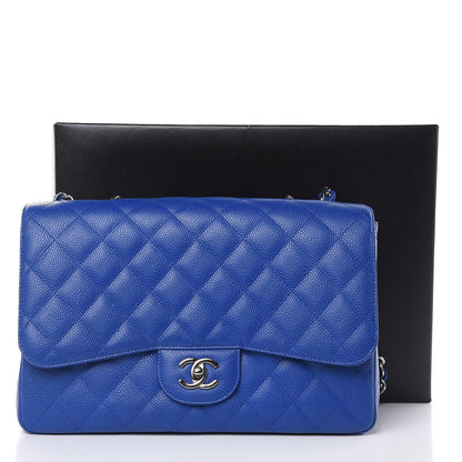Chanel Caviar Quilted Jumbo Single Flap Blue 10 of 10