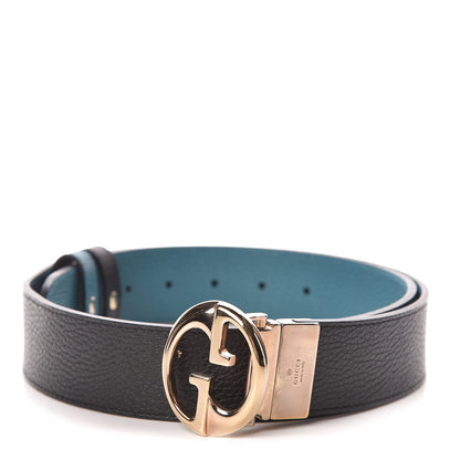 Gucci Dollar Calfskin 1973 Reversible Belt 90 36 Black Deep Cobalt 1 of 6