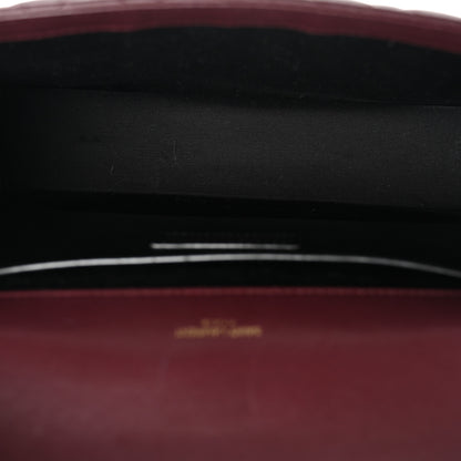 Saint Laurent Lambskin Mixed Matelasse Triquilt Medium Monogram Satchel Burgundy 5 of 11
