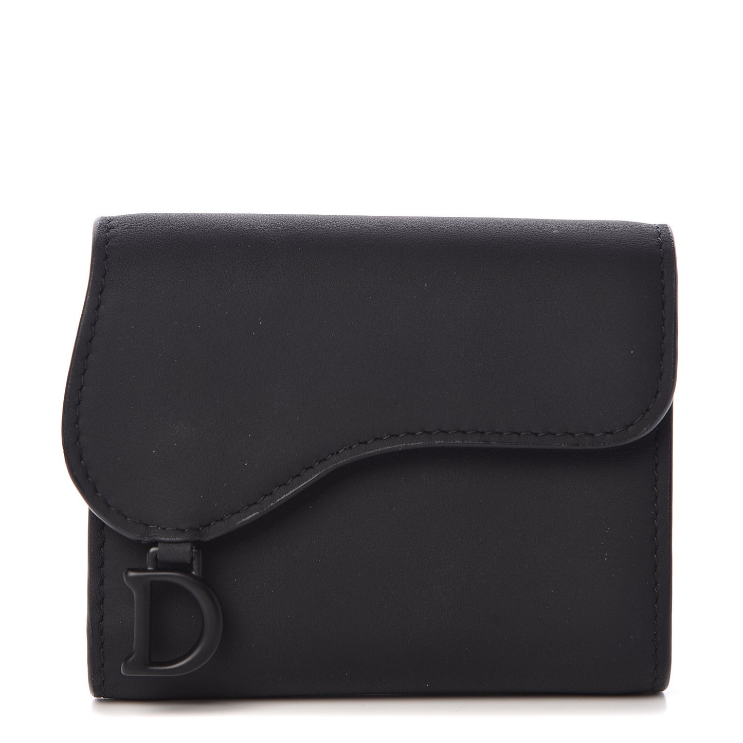 Ultra Matte Calfskin Saddle Card Holder Black