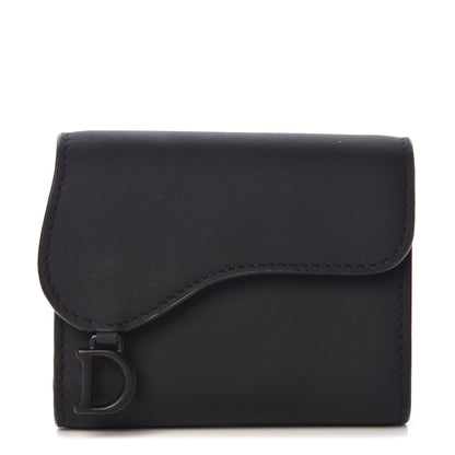 Christian Dior Ultra Matte Calfskin Saddle Card Holder Black 1 of 8