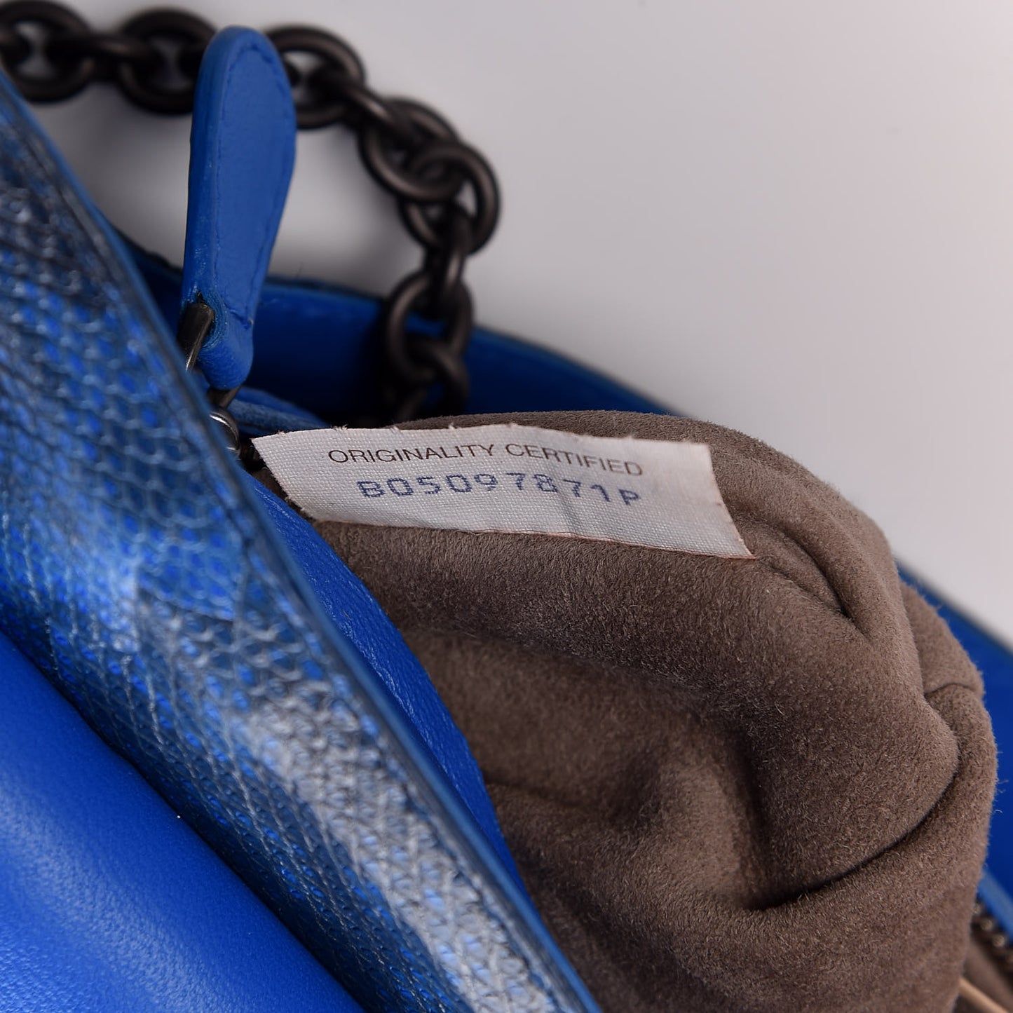 Vesuvio Karung Nappa Intrecciato Cravatteria Small Flap Shoulder Bag Bleuette