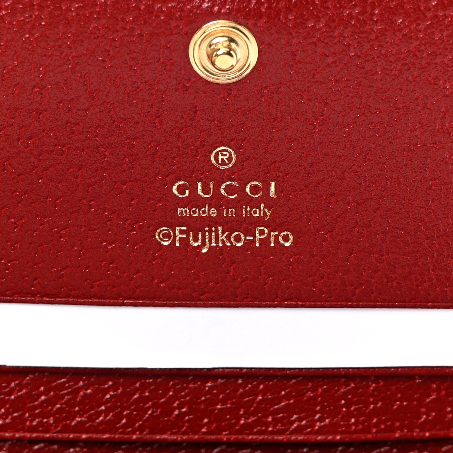 Gucci X DORAEMON Mini Vintage GG Supreme Monogram Card Case Wallet Beige Cherry Red 6 of 9