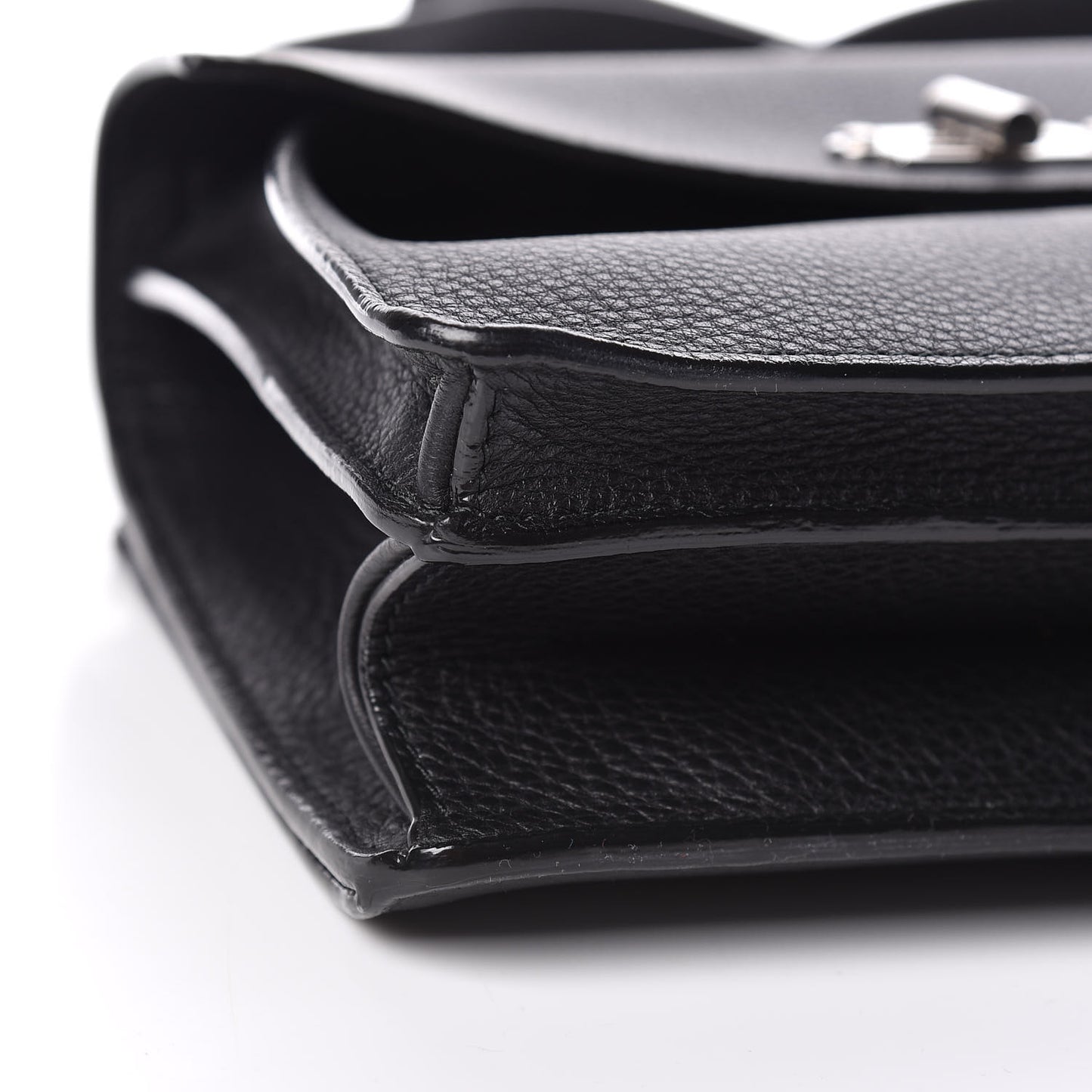 Pebbled Calfskin Small Hava Top Handle Bag Black