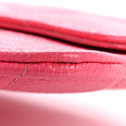 Chanel Caviar Quilted Flap Zip Card Holder Dark Pink 12 of 13