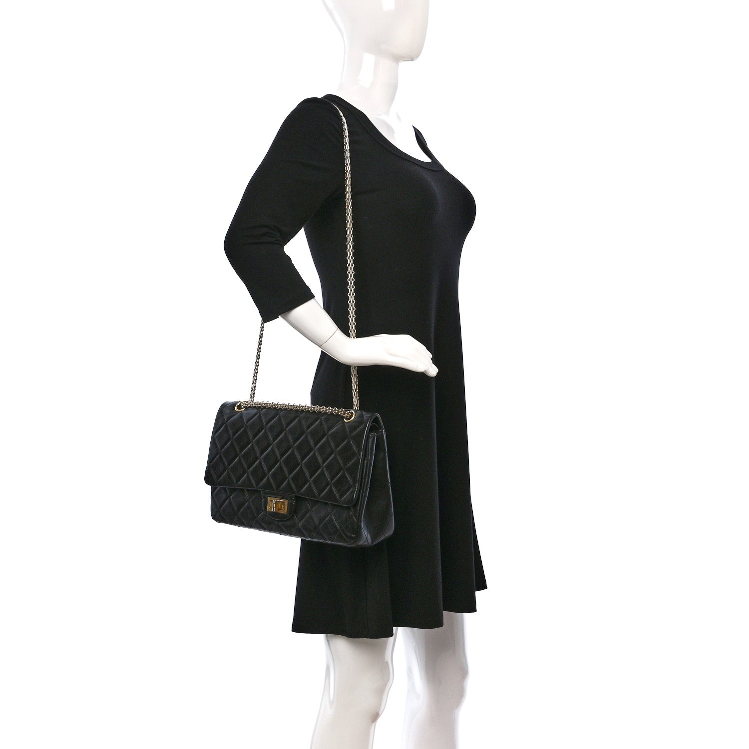 Chanel Aged Calfskin Quilted 2.55 Reissue 227 Flap Black 2 of 12