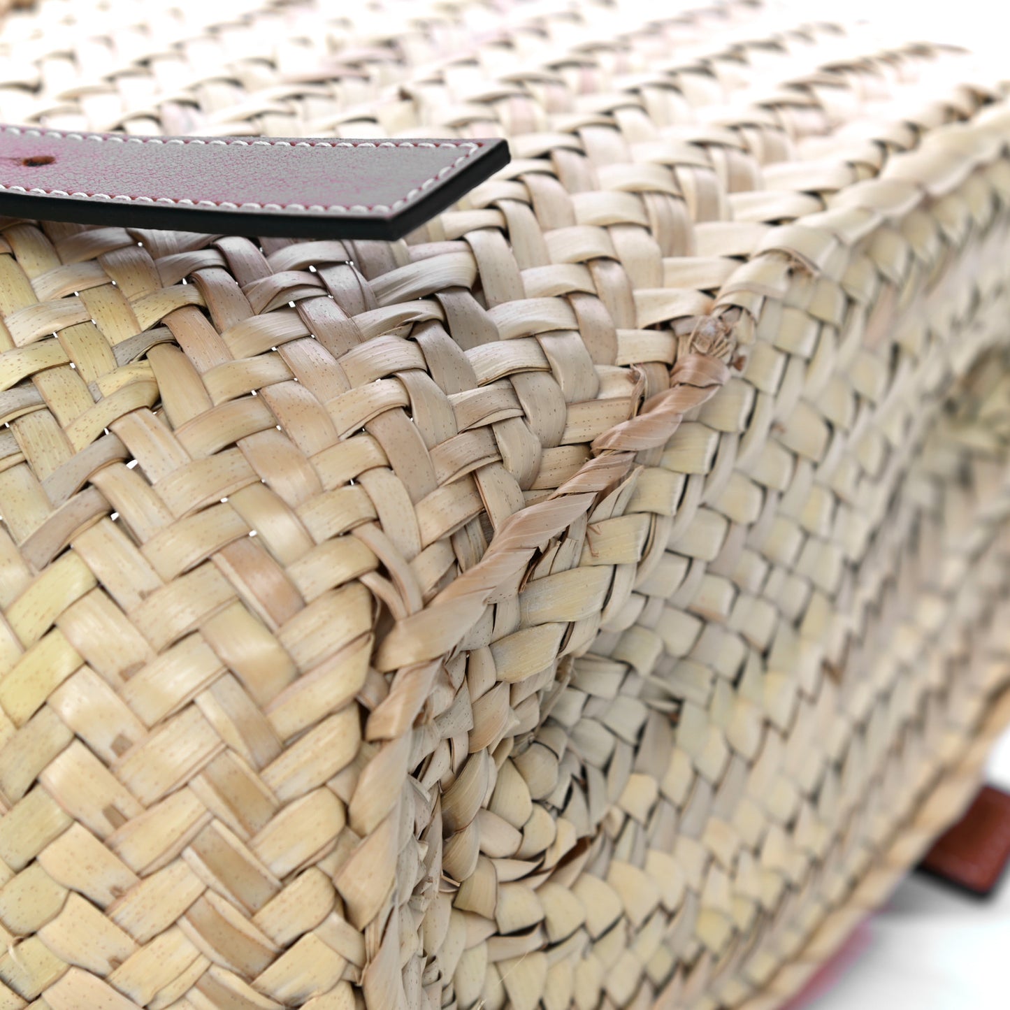 Raffia Small Basket Tote Bag Natural Orange