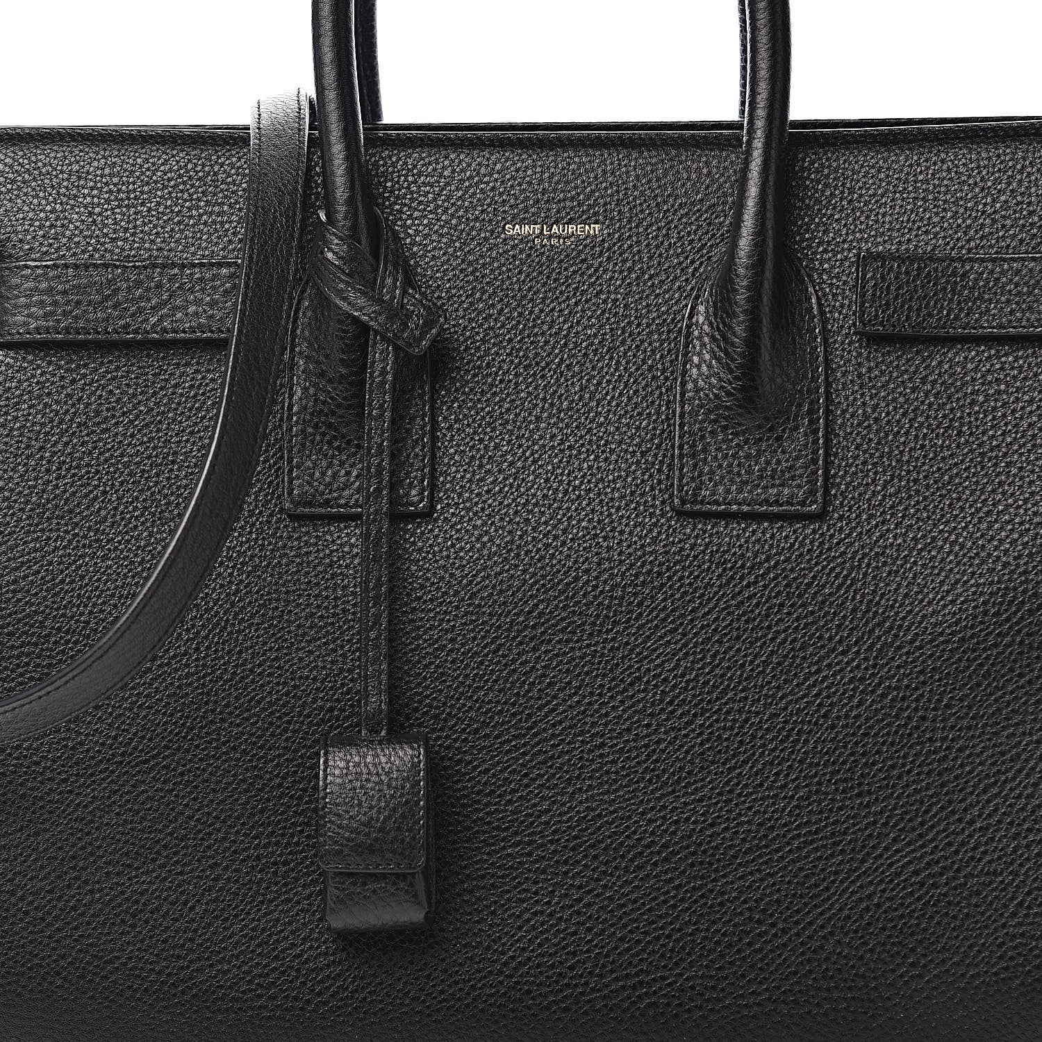 Saint Laurent Grained Calfskin Small Sac De Jour Black 9 of 9