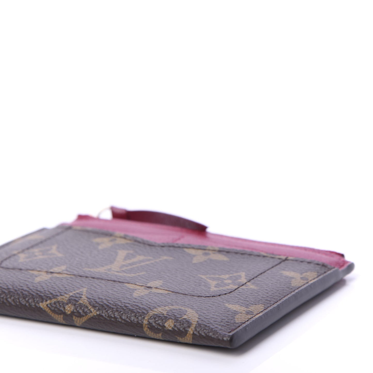 Monogram Zipped Card Holder Fuchsia