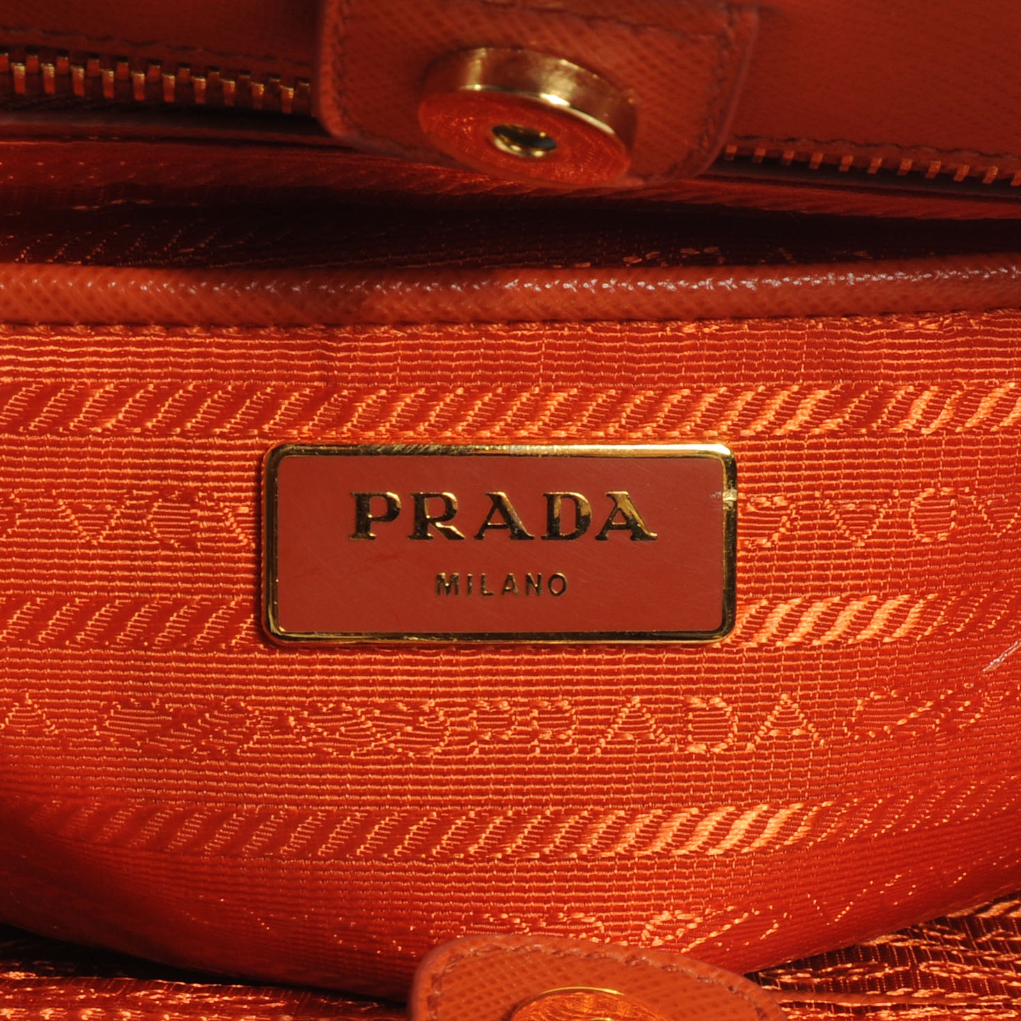 Prada Saffiano Lux Parabole Tote Papaya 6 of 8