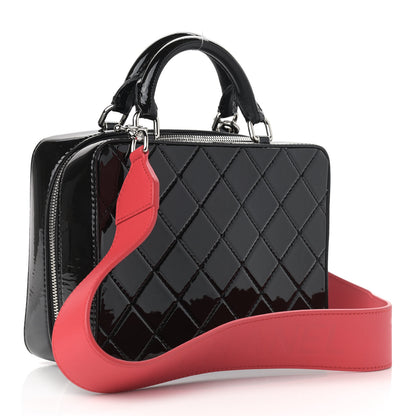 Chanel Patent Quilted Travel Kit Vanity Case Black 3 of 9