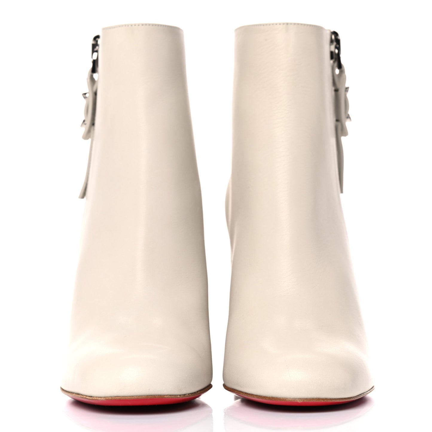 Calfskin Ziptotal 85 Ankle Boots 36.5 White