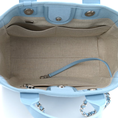 Chanel Mixed Fibers Small Deauville Tote Light Blue 6 of 13