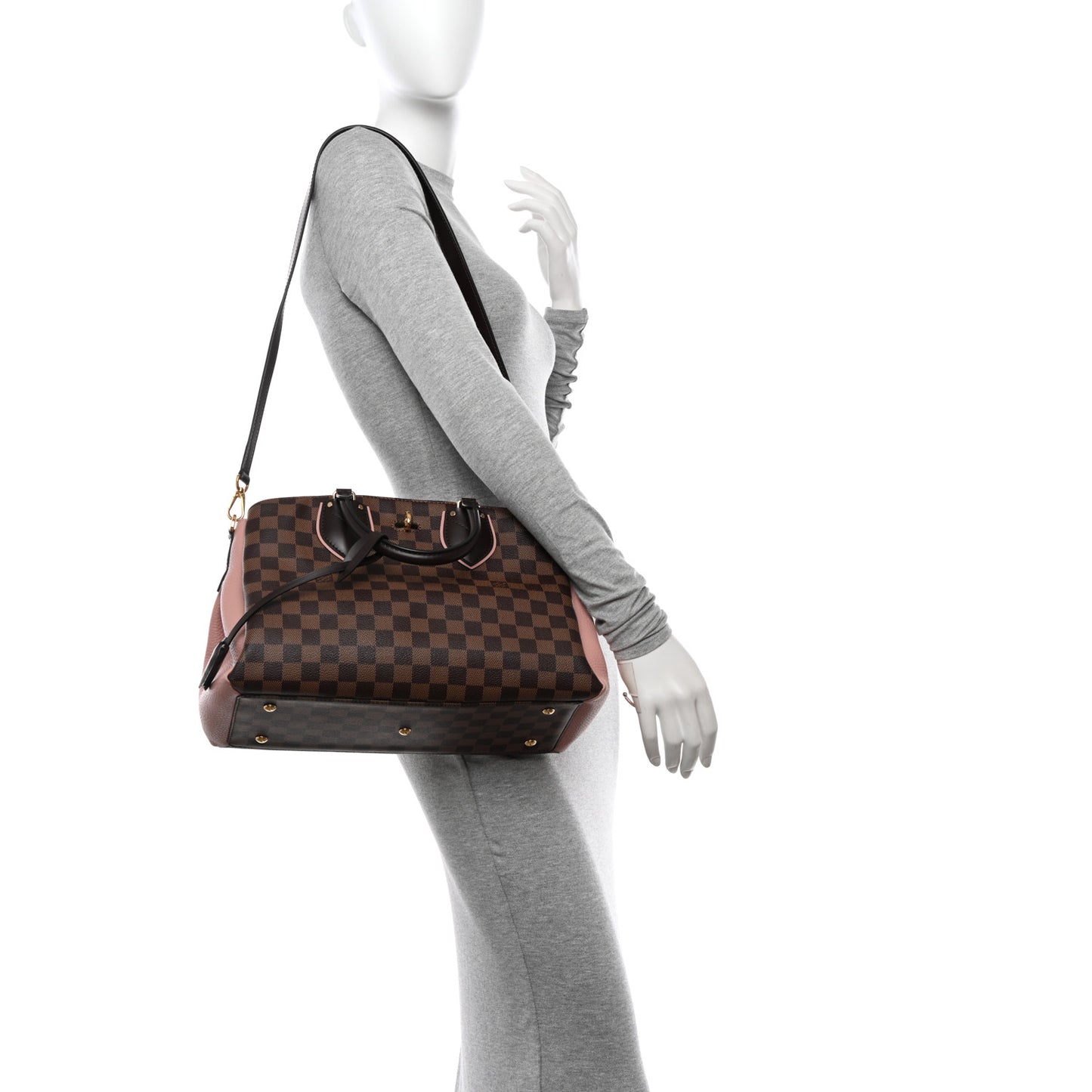 Cuir Taurillon Damier Ebene Normandy Magnolia