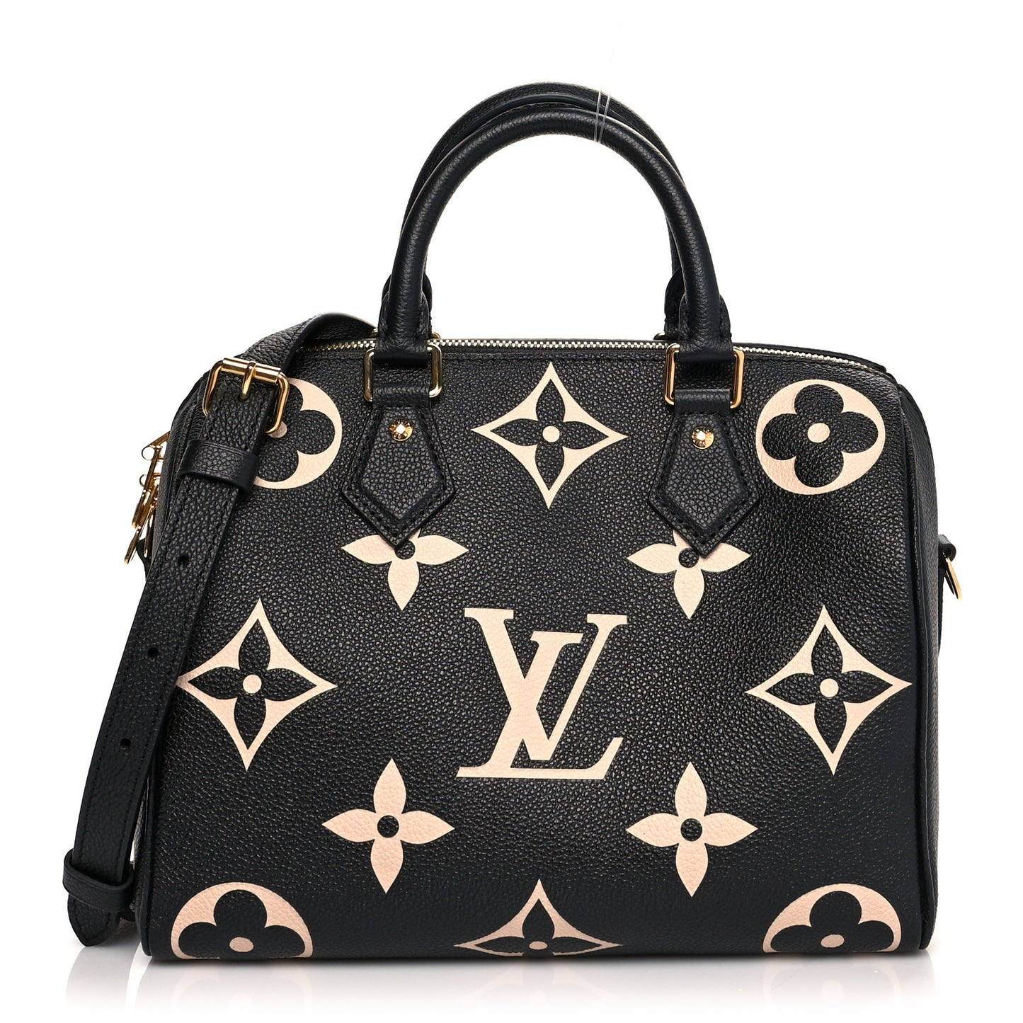Empreinte Monogram Giant Speedy Bandouliere 25 Black Beige