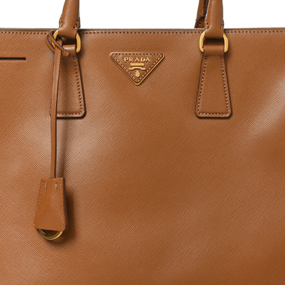 Prada Saffiano Lux Extra Large Galleria Double Zip Tote Caramel 7 of 9