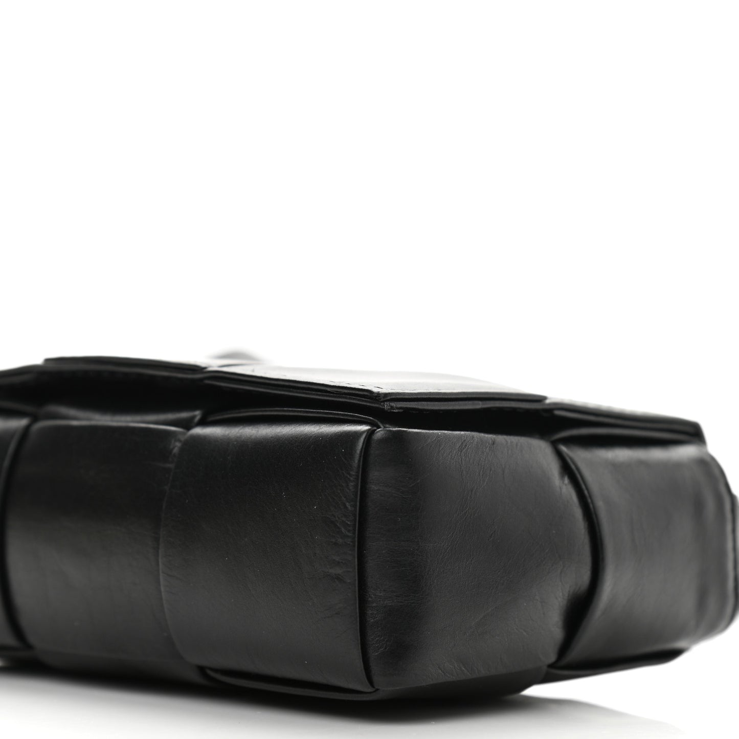 Lambskin Maxi Intrecciato Extra Mini Cassette Crossbody Bag Black