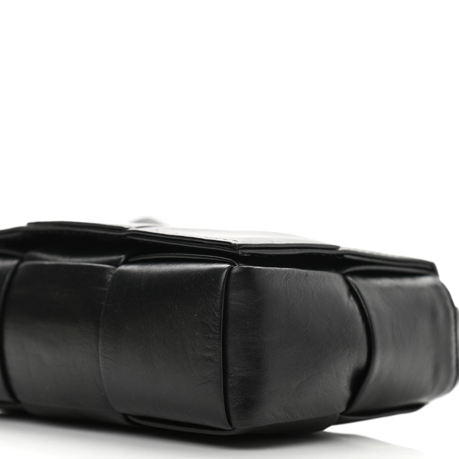 Bottega Veneta Lambskin Maxi Intrecciato Extra Mini Cassette Crossbody Bag Black 9 of 11