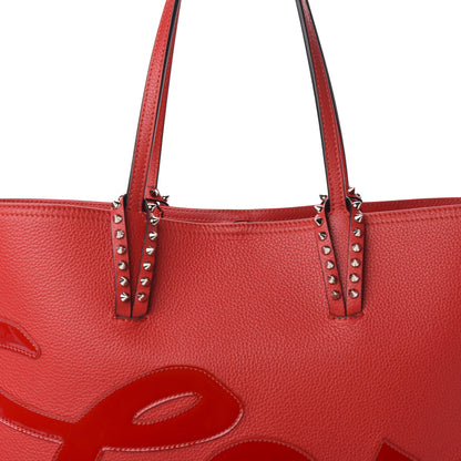 Christian Louboutin Calfskin Patent Logo Spikes East West Cabata Tote Red 14 of 14