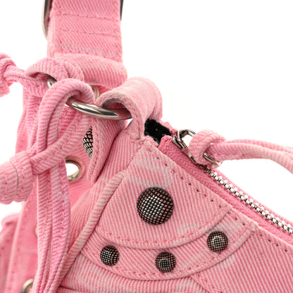 Balenciaga Denim BB Monogram Le Cagole Shoulder Bag XS Pink 12 of 13
