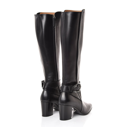 Gucci Calfskin Dionysus Elizabeth Knee High Boots 37.5 Black 5 of 8