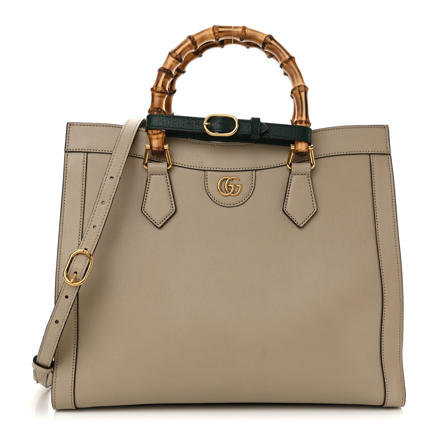 Wonka Grain Calfskin Medium Diana Tote Bag Oatmeal Vintage Green