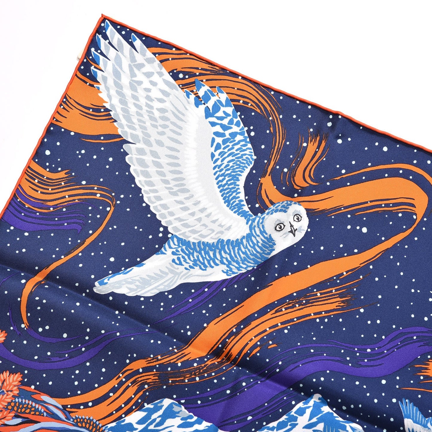 Silk Into the Canadian Wild Scarf 90 Cobalt Orange Ultraviolet