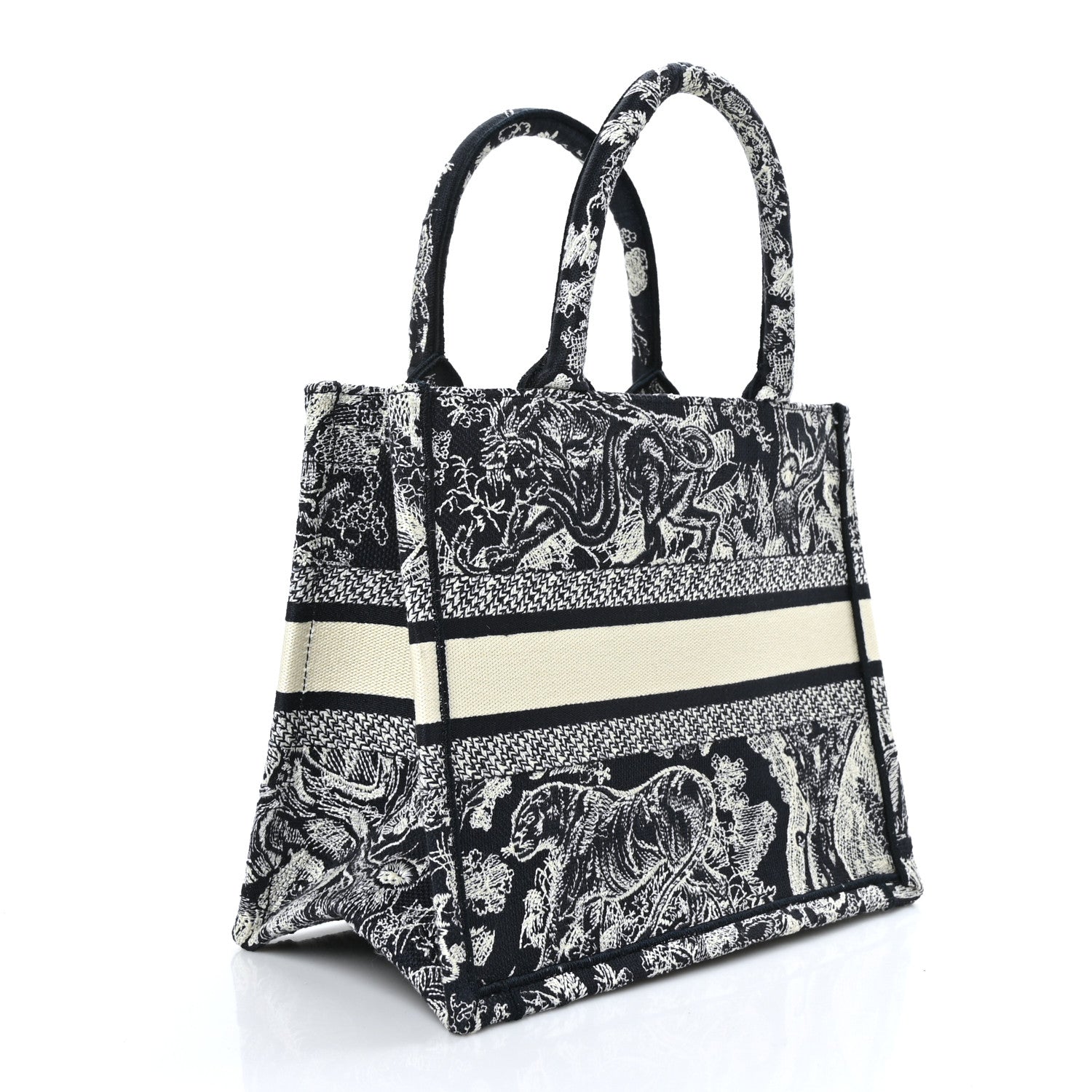 Christian Dior Canvas Embroidered Small Dioriviera Toile De Jouy Book Tote Blue 3 of 9