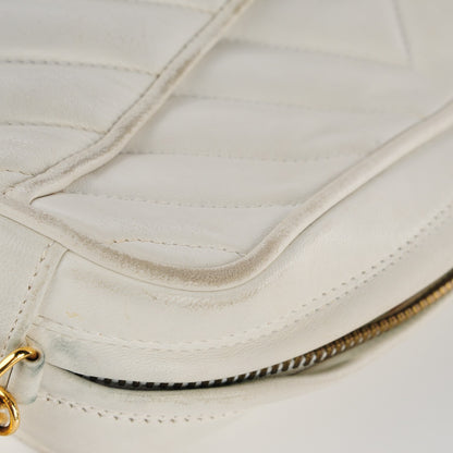 Chanel Lambskin Chevron Medium Tassel Camera Case White 10 of 14
