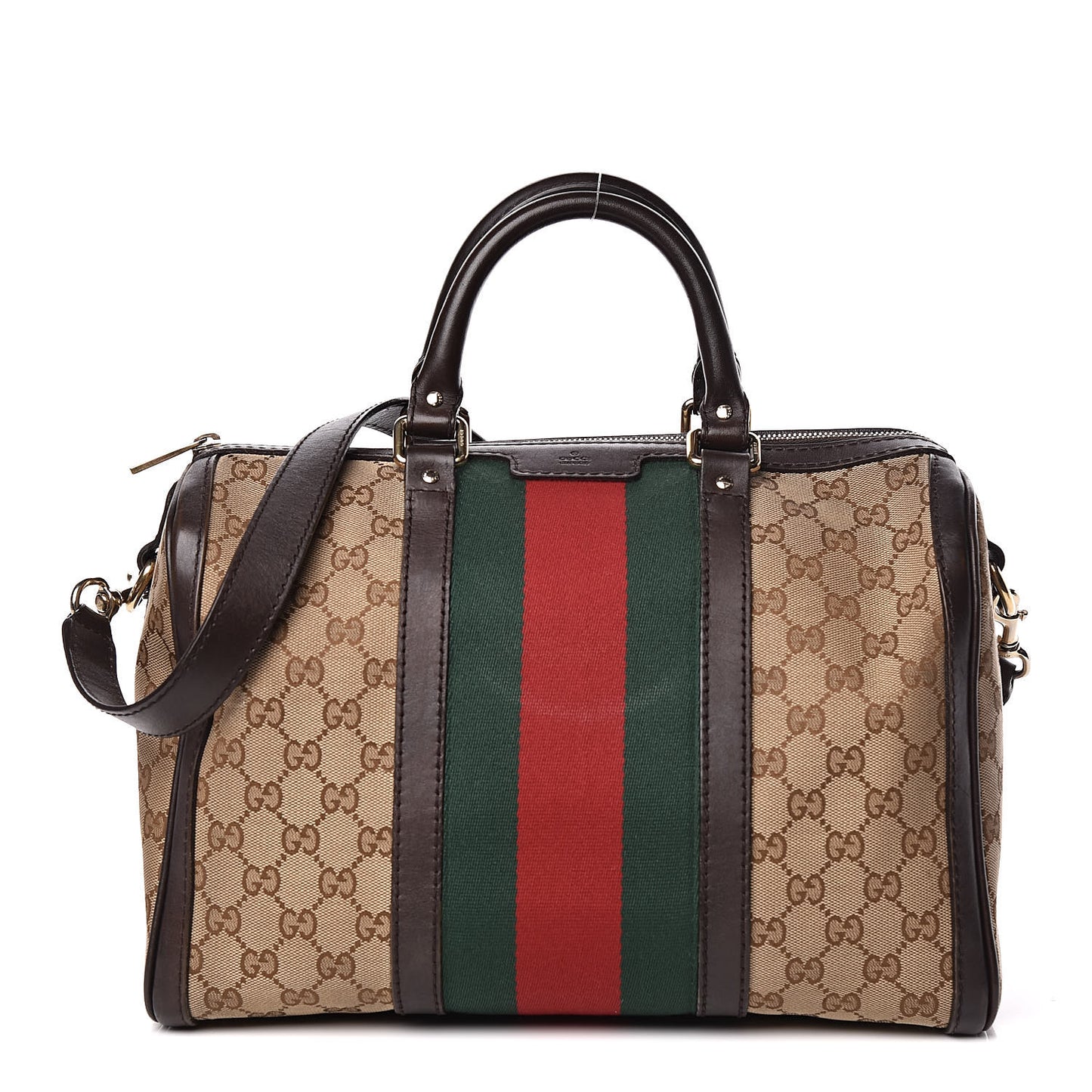 Monogram Vintage Web Medium Boston Dark Brown