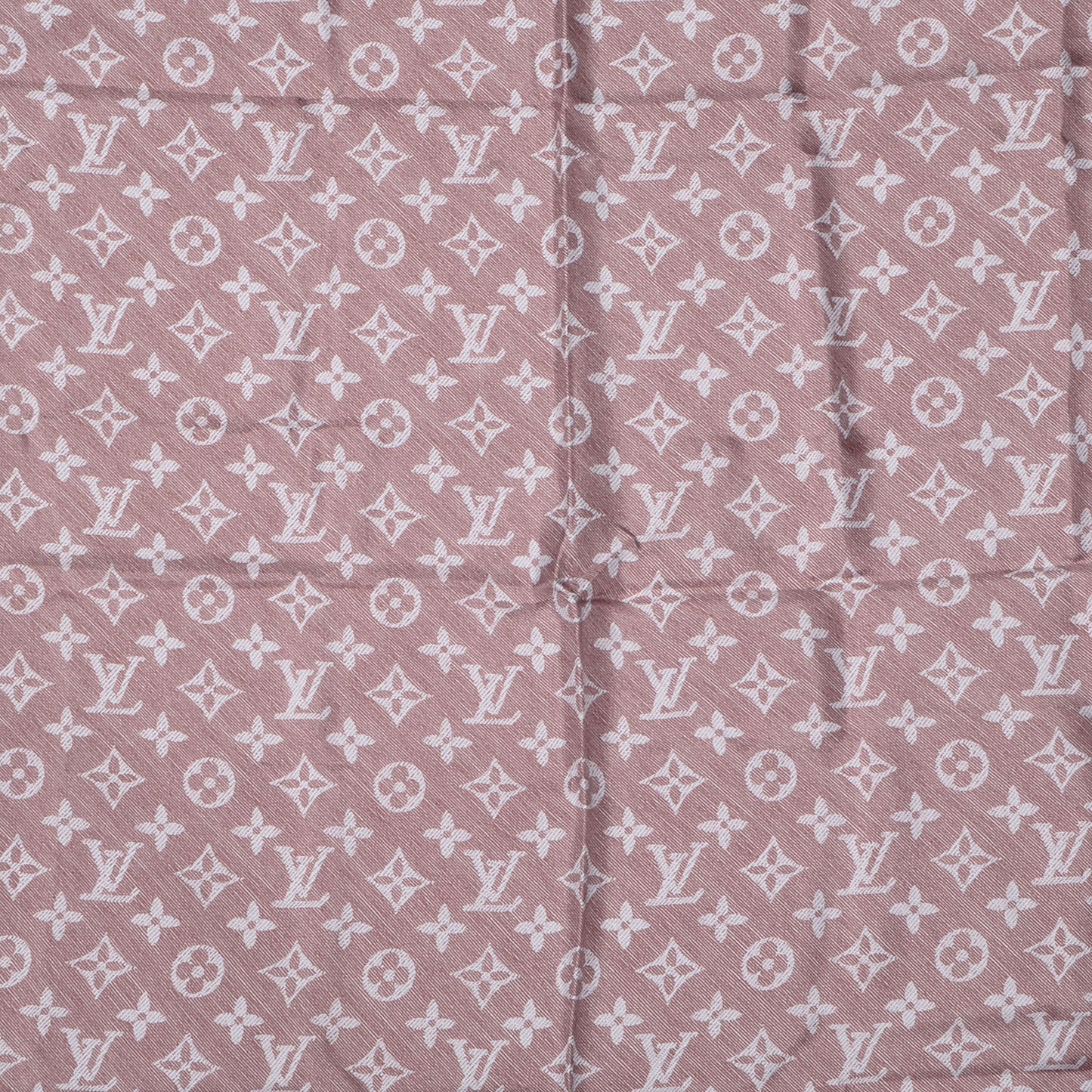 Silk Monogram New Denim Bandana Scarf Rose Pale