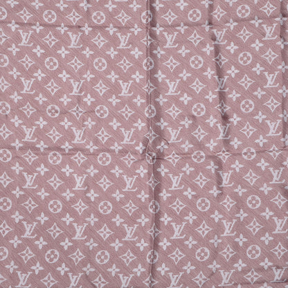 Louis Vuitton Silk Monogram New Denim Bandana Scarf Rose Pale 1 of 5