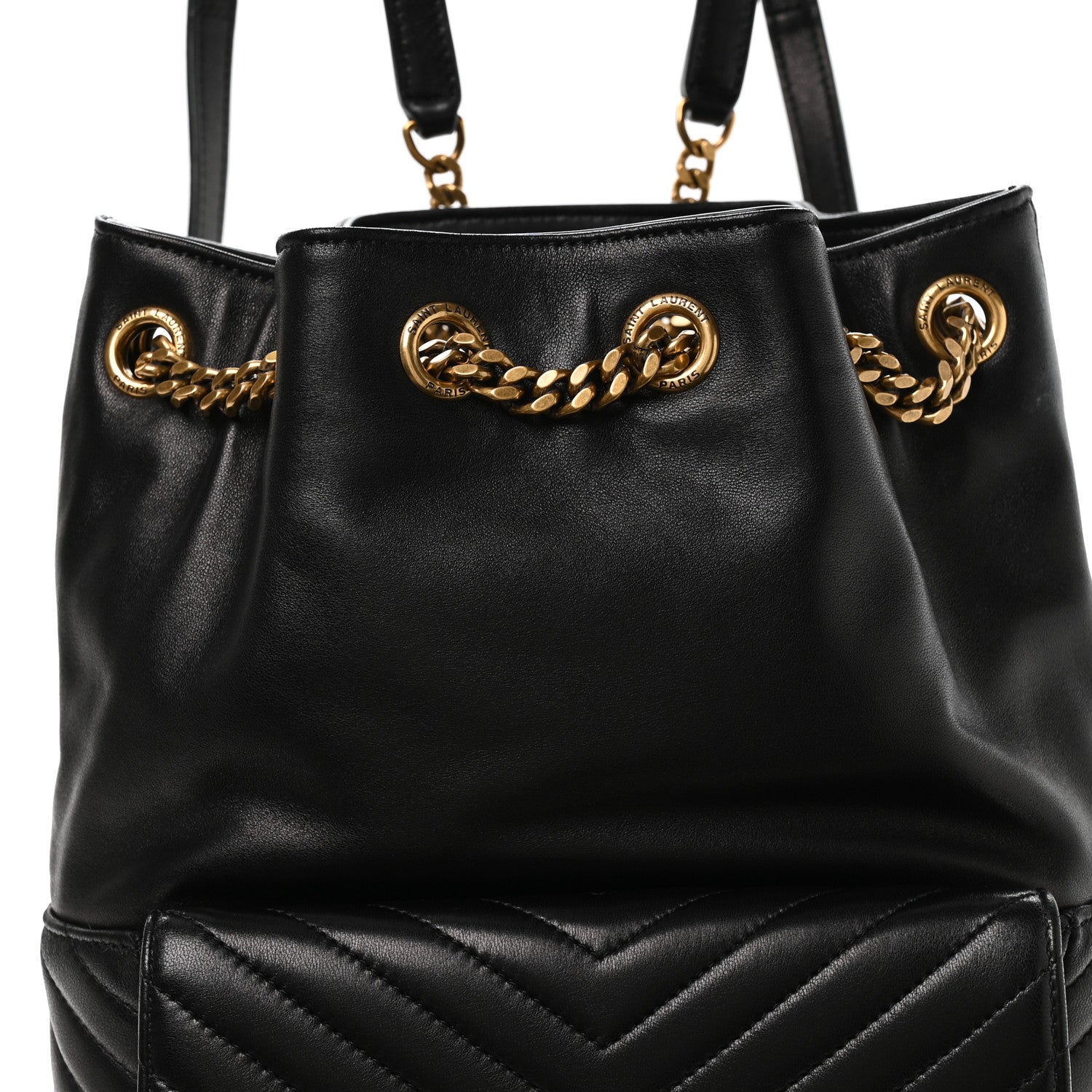 Saint Laurent Lambskin Matelasse Monogram Joe Backpack Black 7 of 10