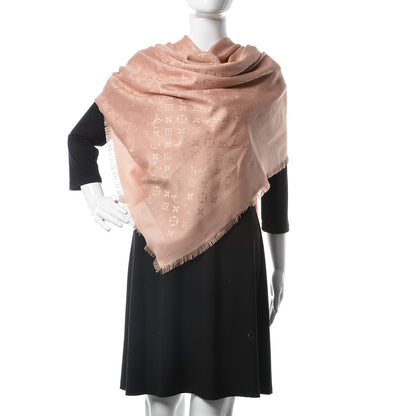 Louis Vuitton Silk Wool Monogram Shawl Natural 2 of 4