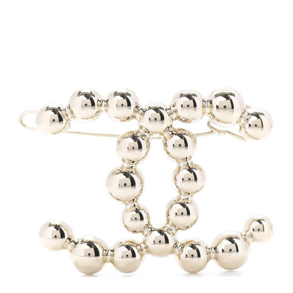 Chanel Metal Beaded CC Hair Clip Gold 1 of 4