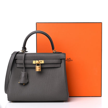 Hermes Togo Kelly Retourne 25 Etain 10 of 10