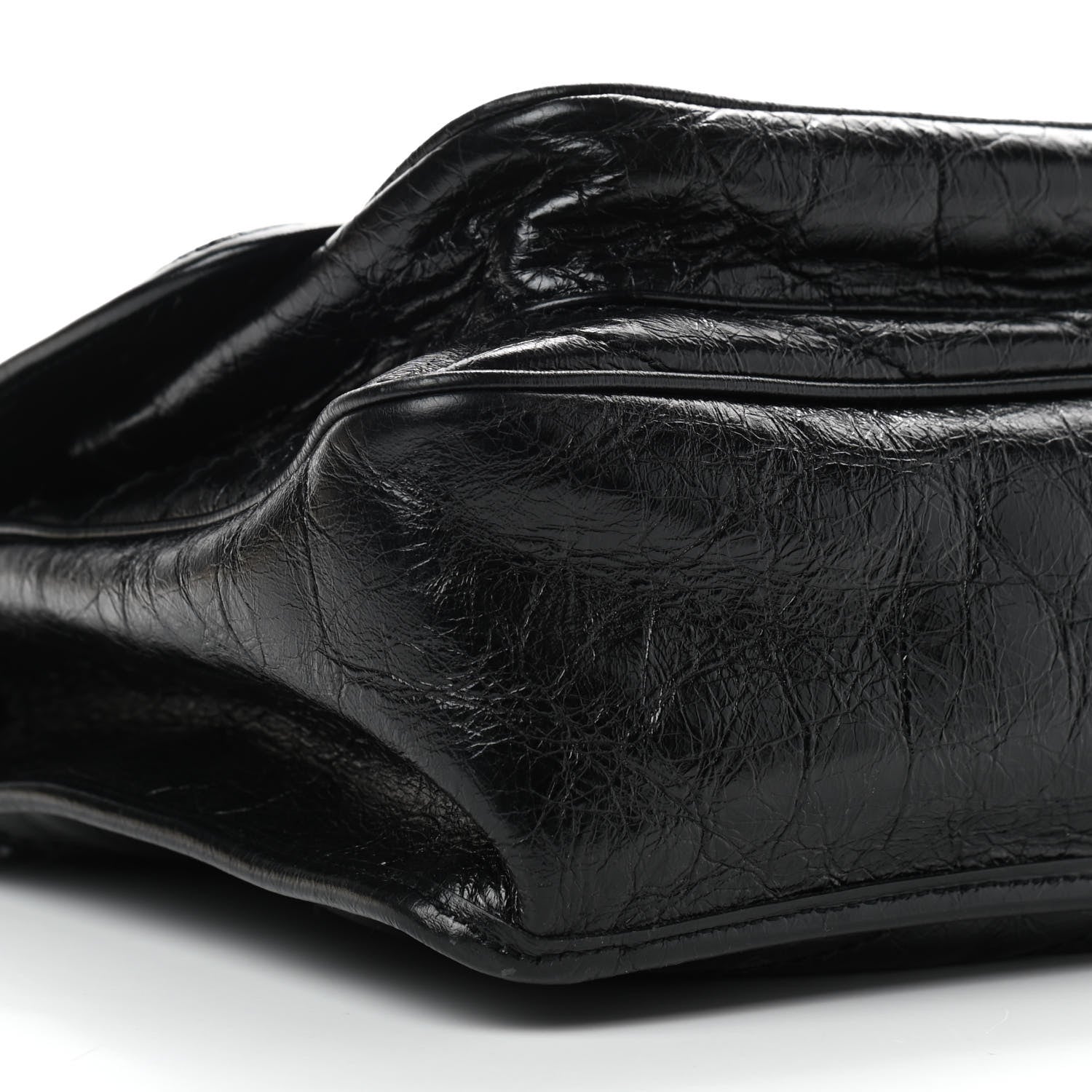 Saint Laurent Crinkled Calfskin Matelasse Monogram Large Niki Chain Satchel Black 8 of 9