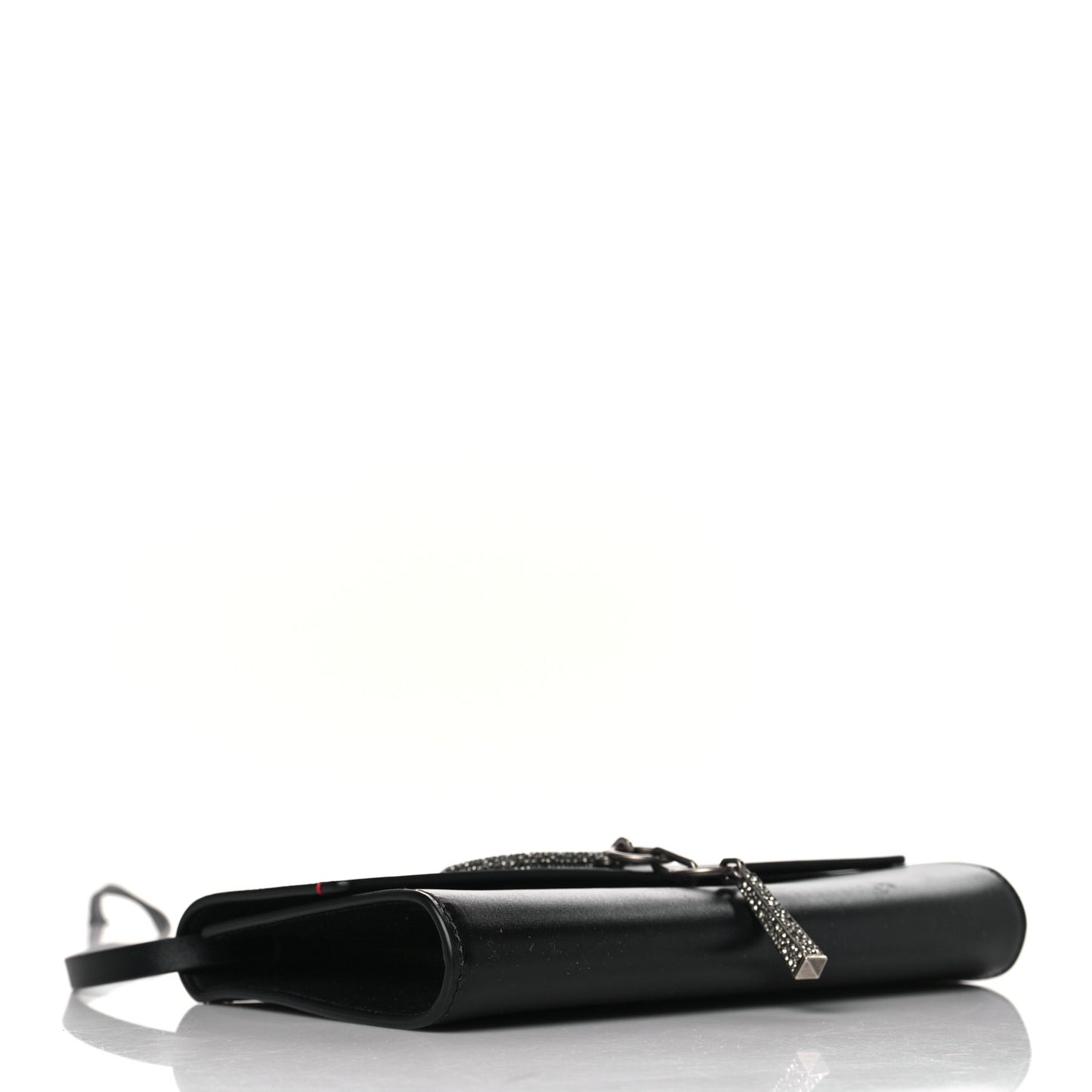 Calfskin VCase Chain Wallet Black