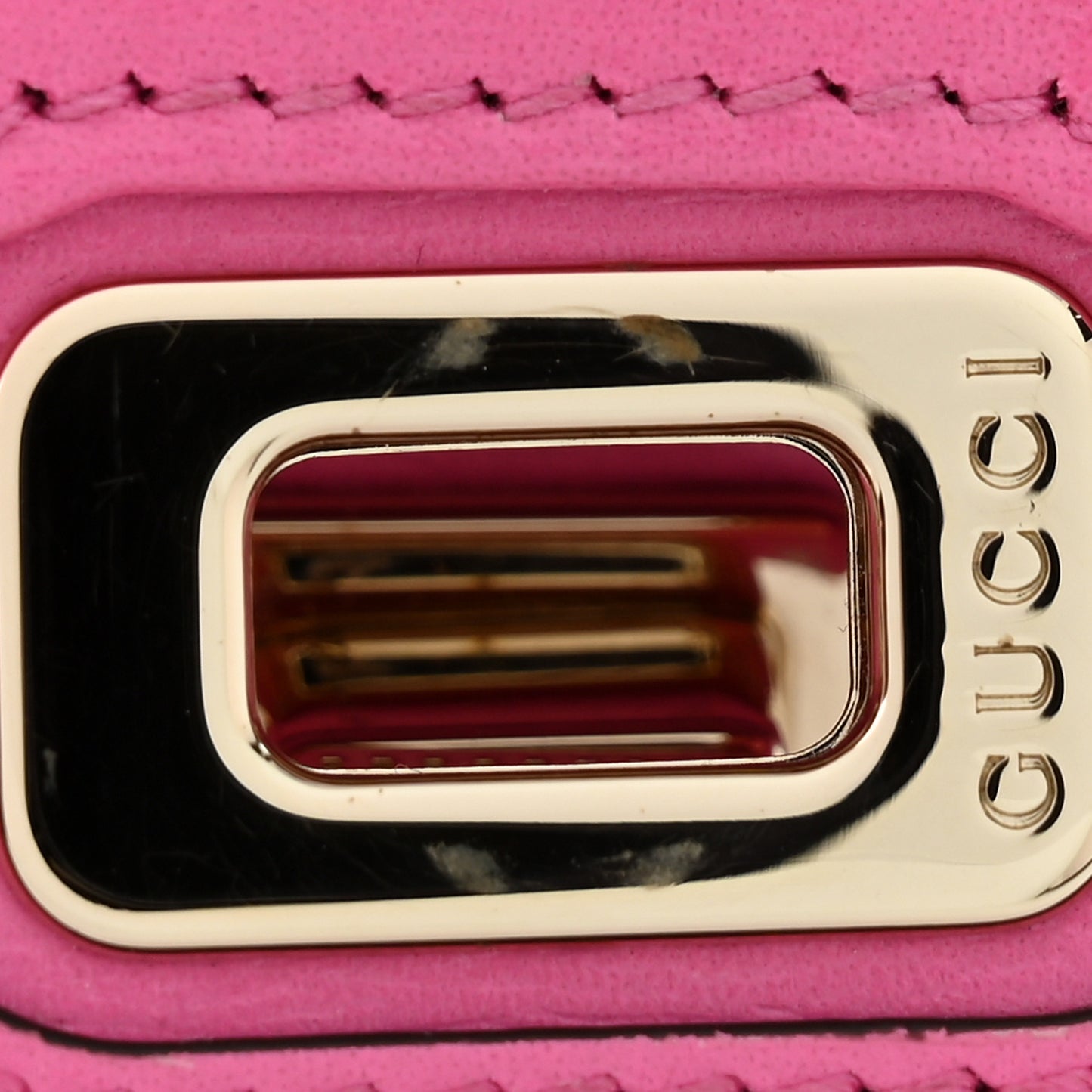 GG Monogram Scratch Lux Calfskin Mini Luce Shoulder Bag Rose Dark Blossom