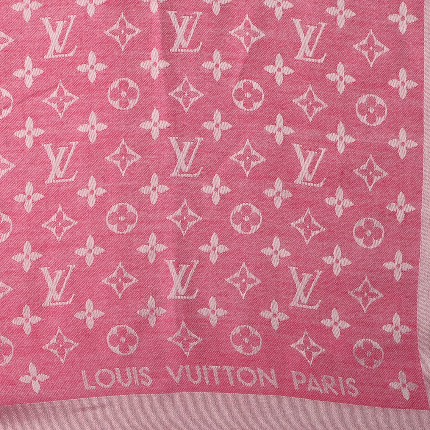 Wool Silk Monogram Denim Shawl Pivoine