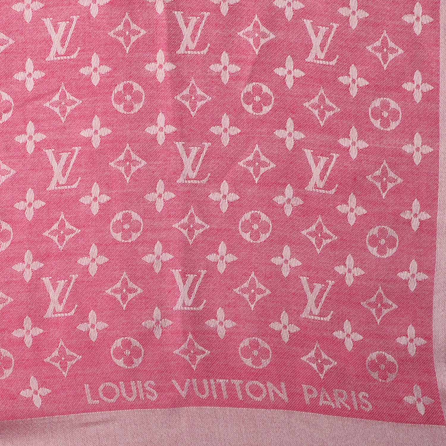 Louis Vuitton Wool Silk Monogram Denim Shawl Pivoine 4 of 5