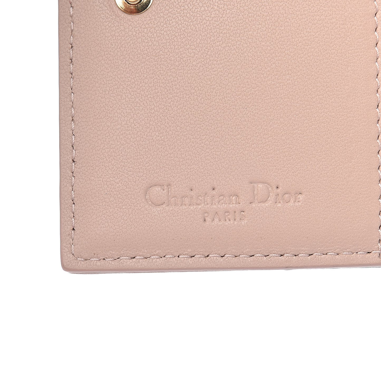 Lambskin Cannage Small Lady Dior Flap Card Holder Light Pink