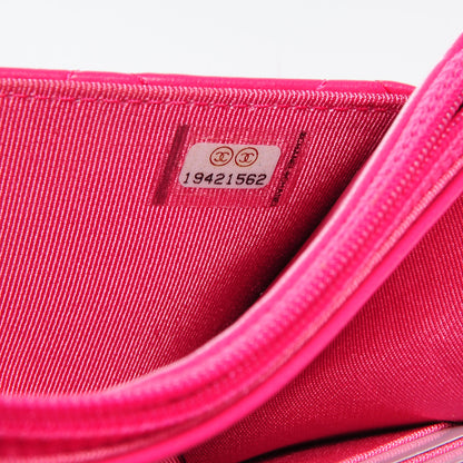 Chanel Lambskin Wallet On Chain WOC Dark Pink 8 of 8