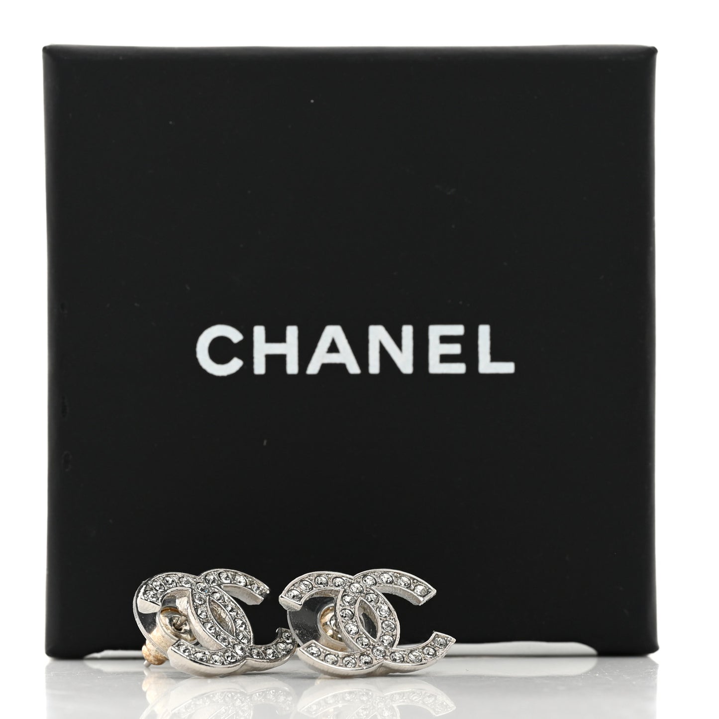 Crystal CC Earrings Silver