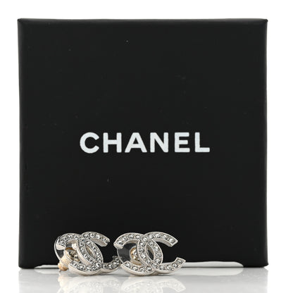 Chanel Crystal CC Earrings Silver 5 of 5