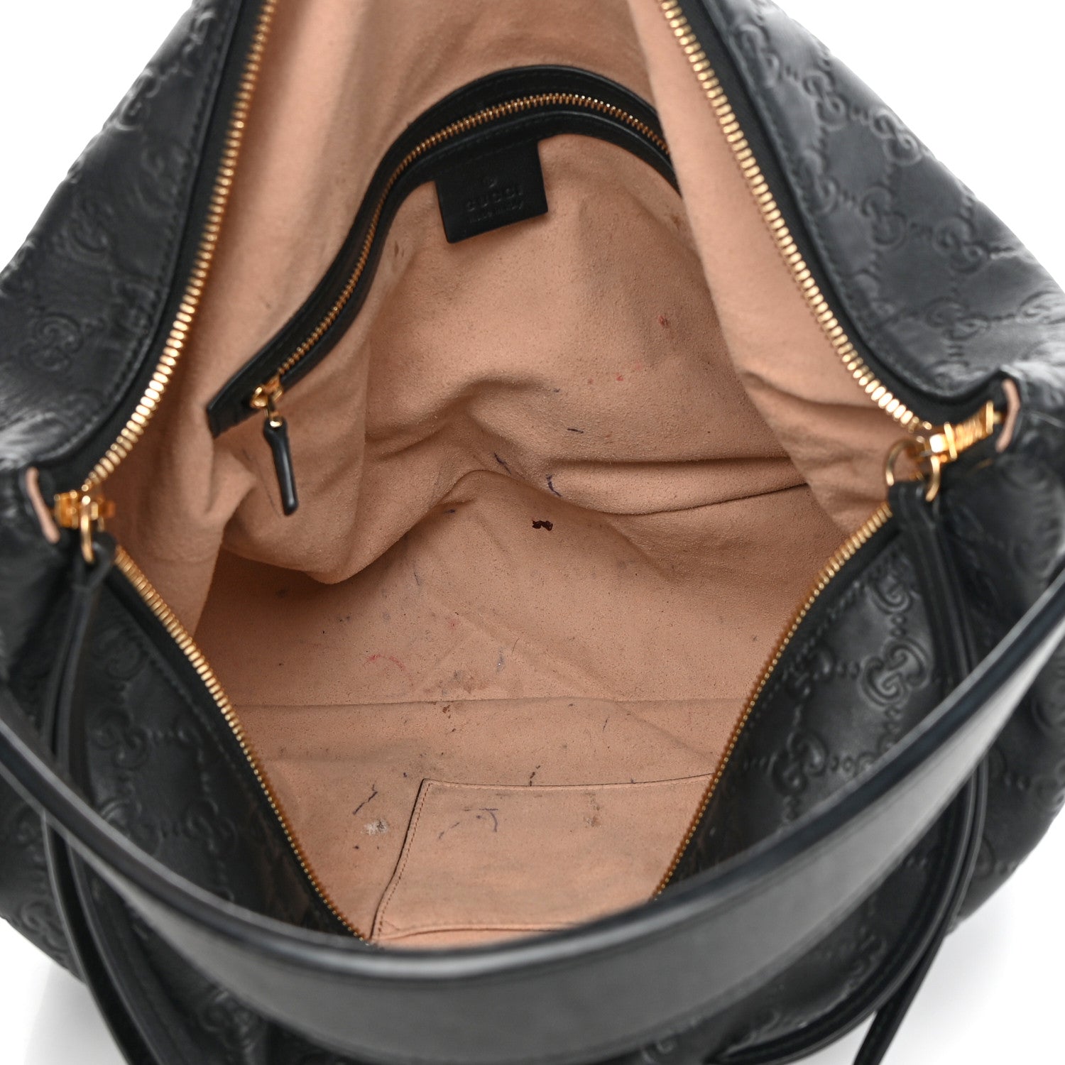 Gucci Guccissima Signature Large Linea A Hobo Black 5 of 18