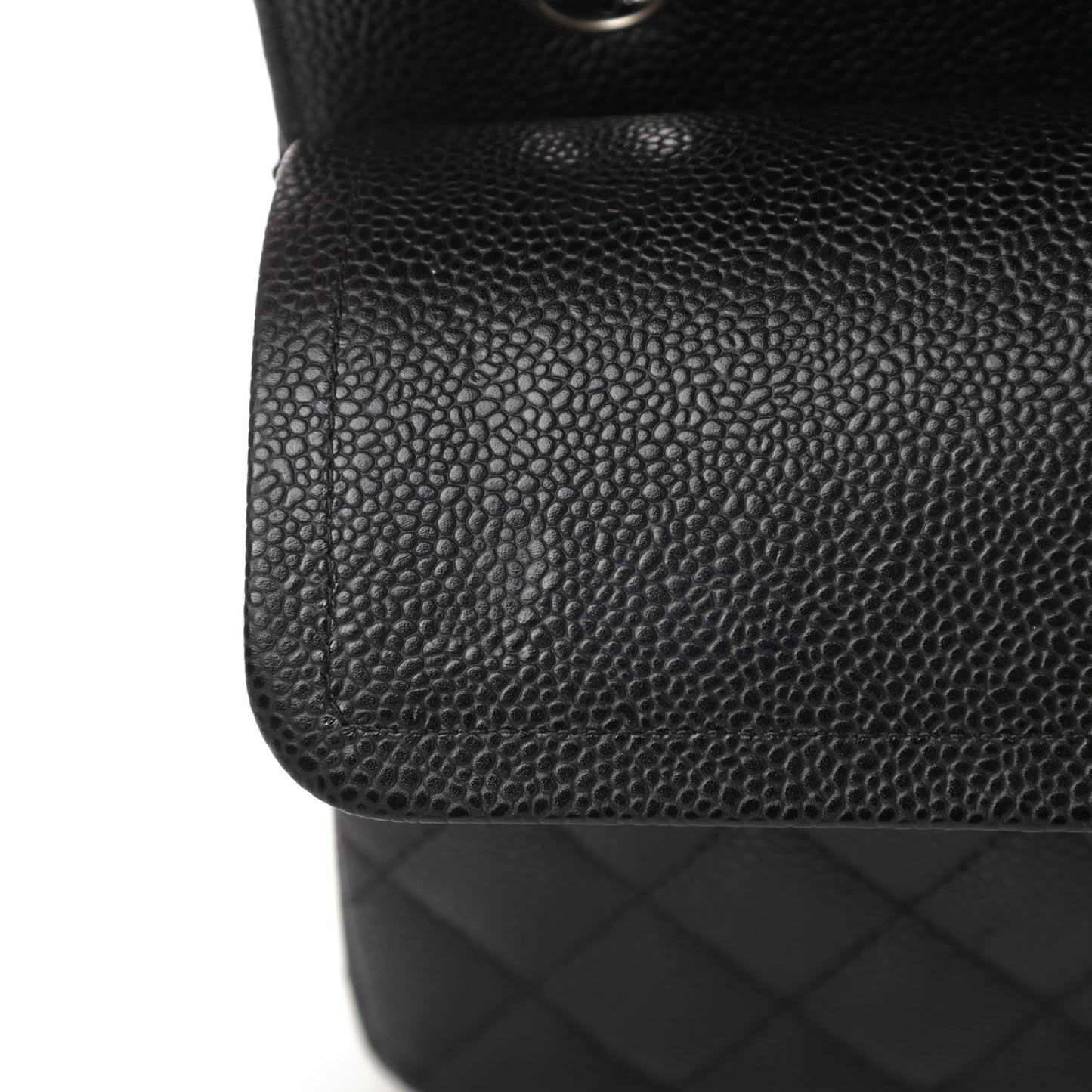 Caviar Quilted Small Double Flap Black