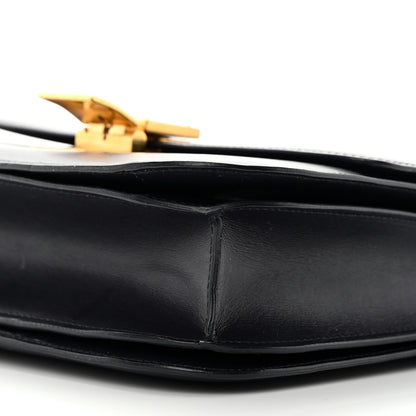 Celine Box Calfskin Medium Classic Box Flap Bag Navy 10 of 17