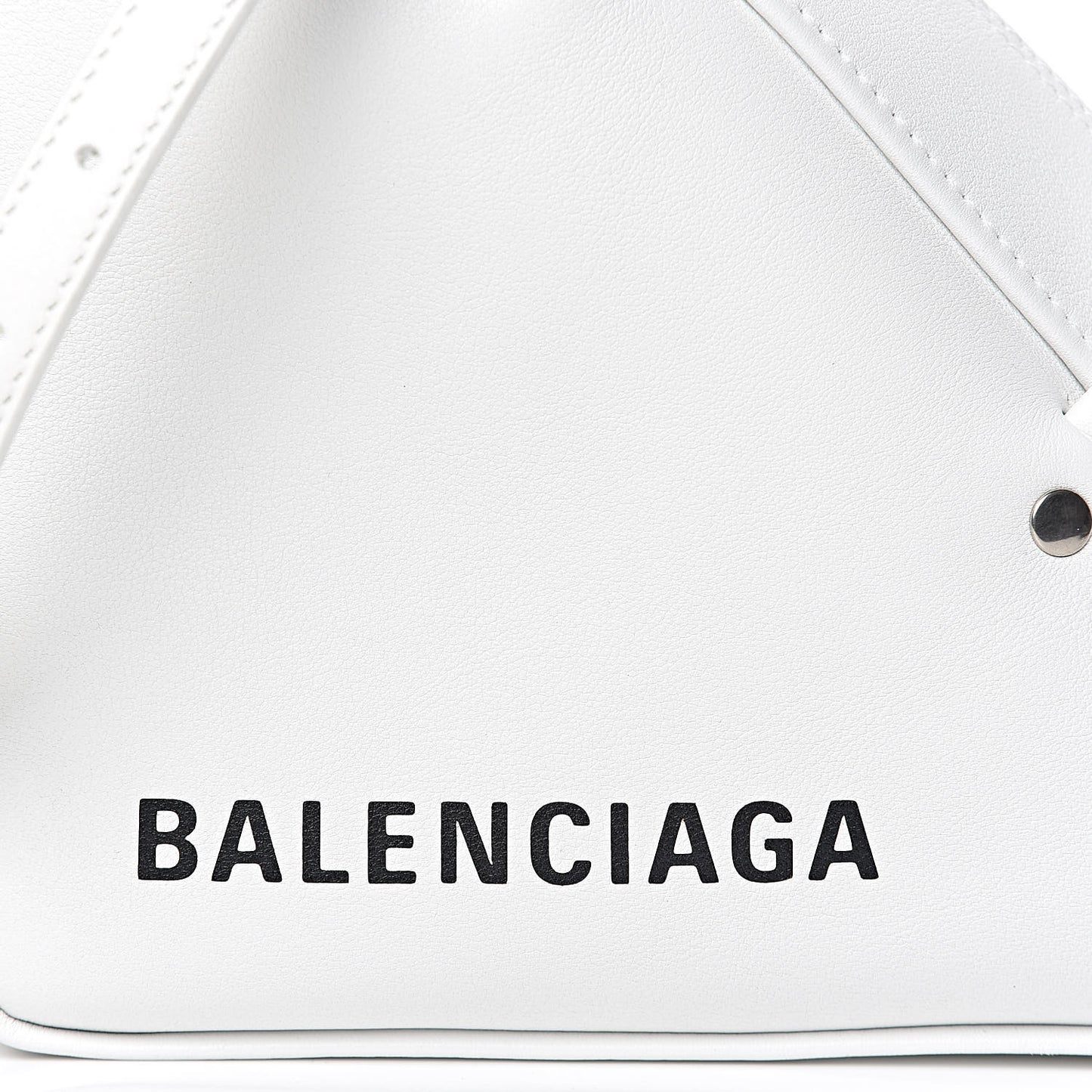Calfskin S Triangle Duffle White