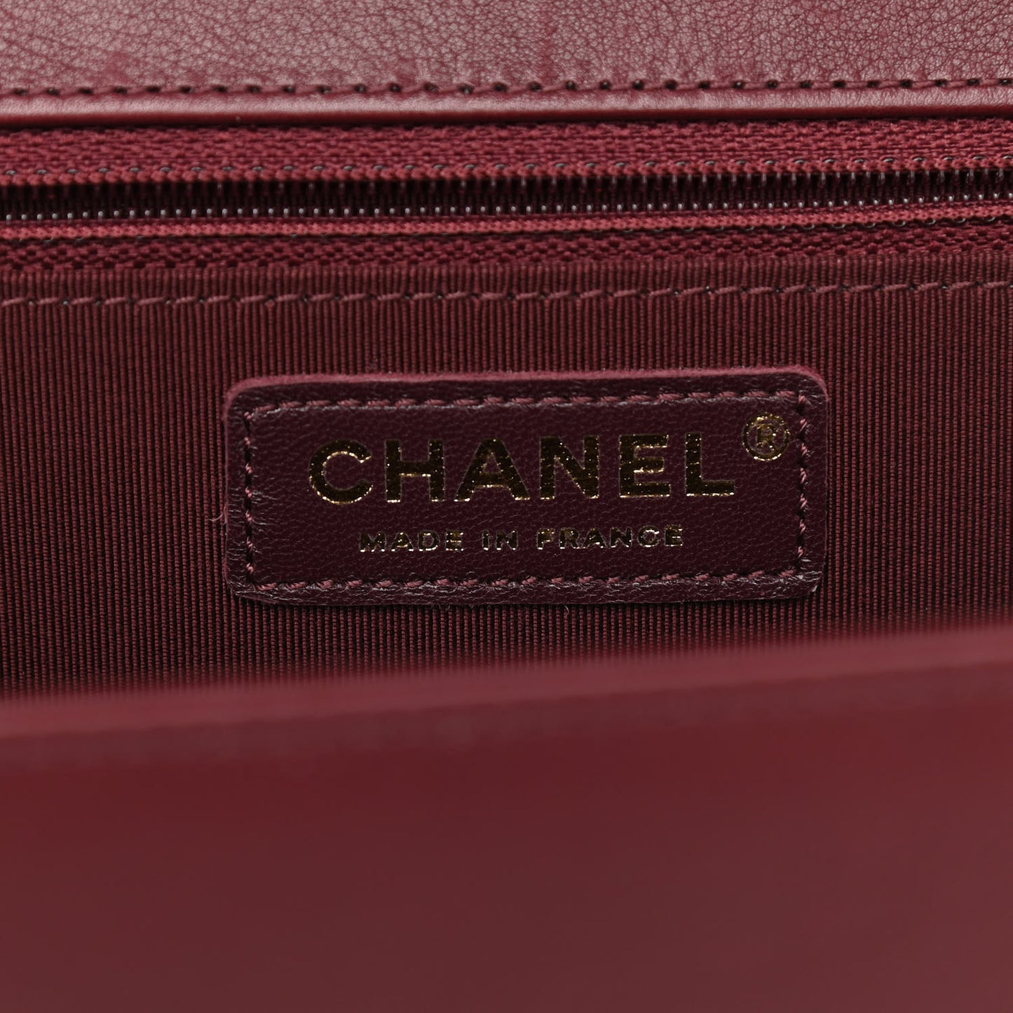 Calfskin Quilted Large Flap Bag Burgundy